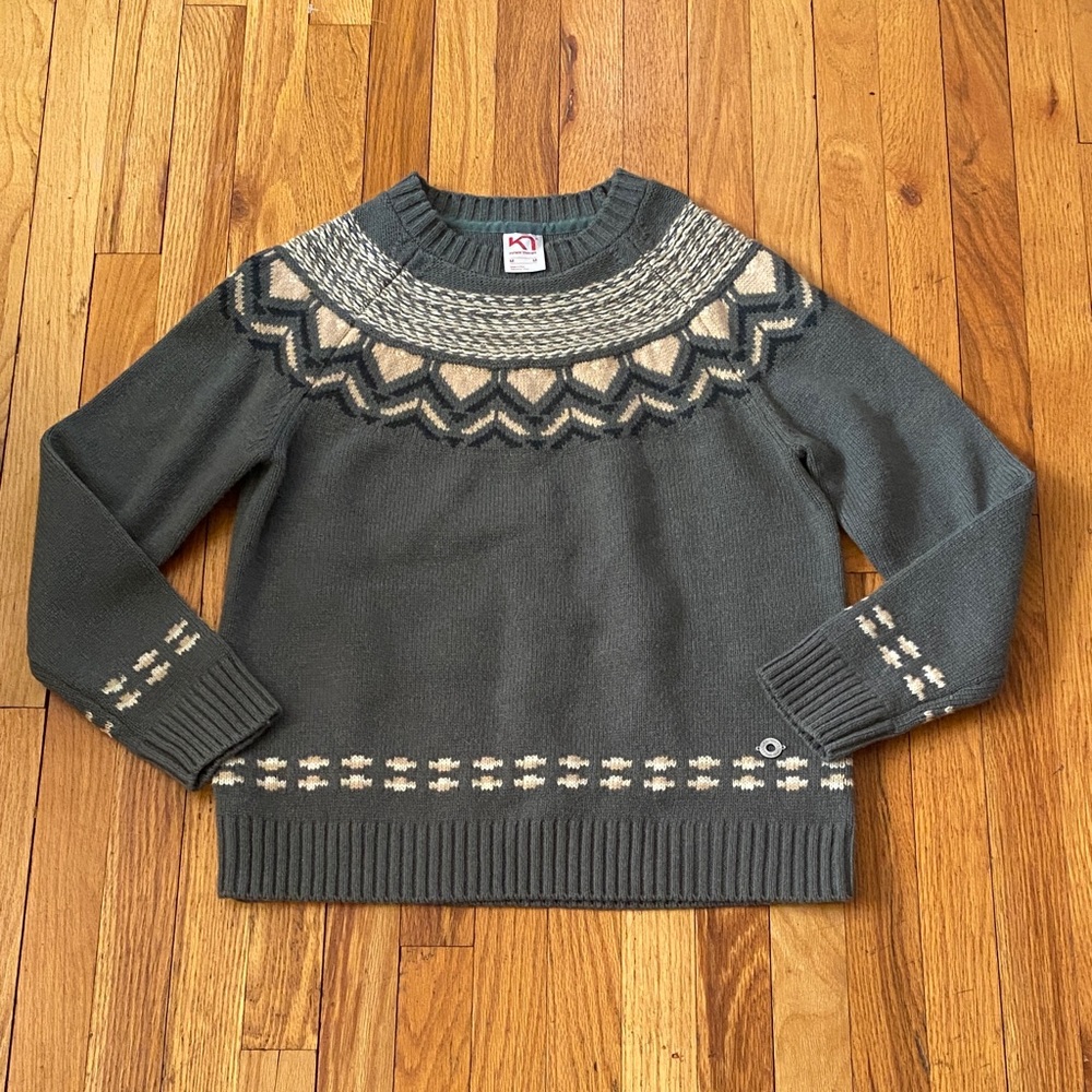 KARI TRAA SUNDVE KNIT PULLOVER SAGE W Size M Like New Never Worn Fair Isle